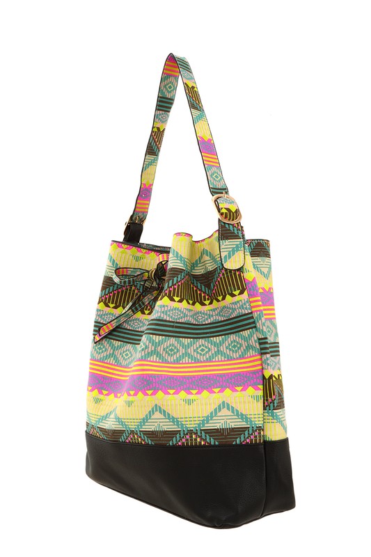 Aztec Pattern Tote Bag Side view