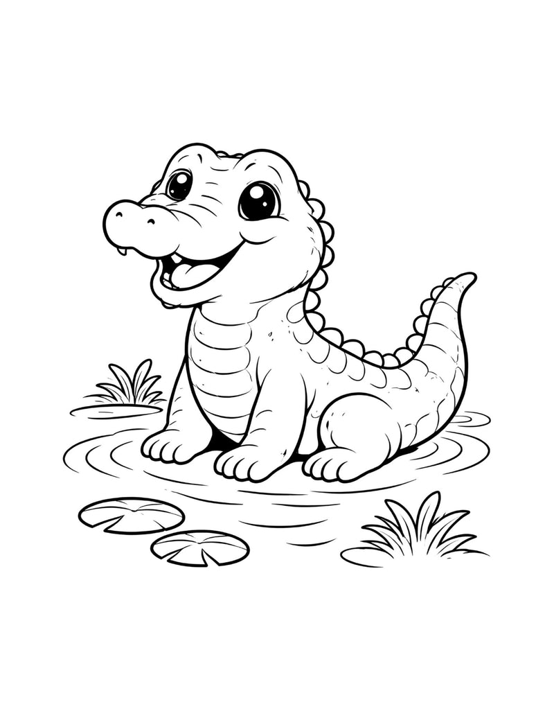 Baby Crocodile in Water
