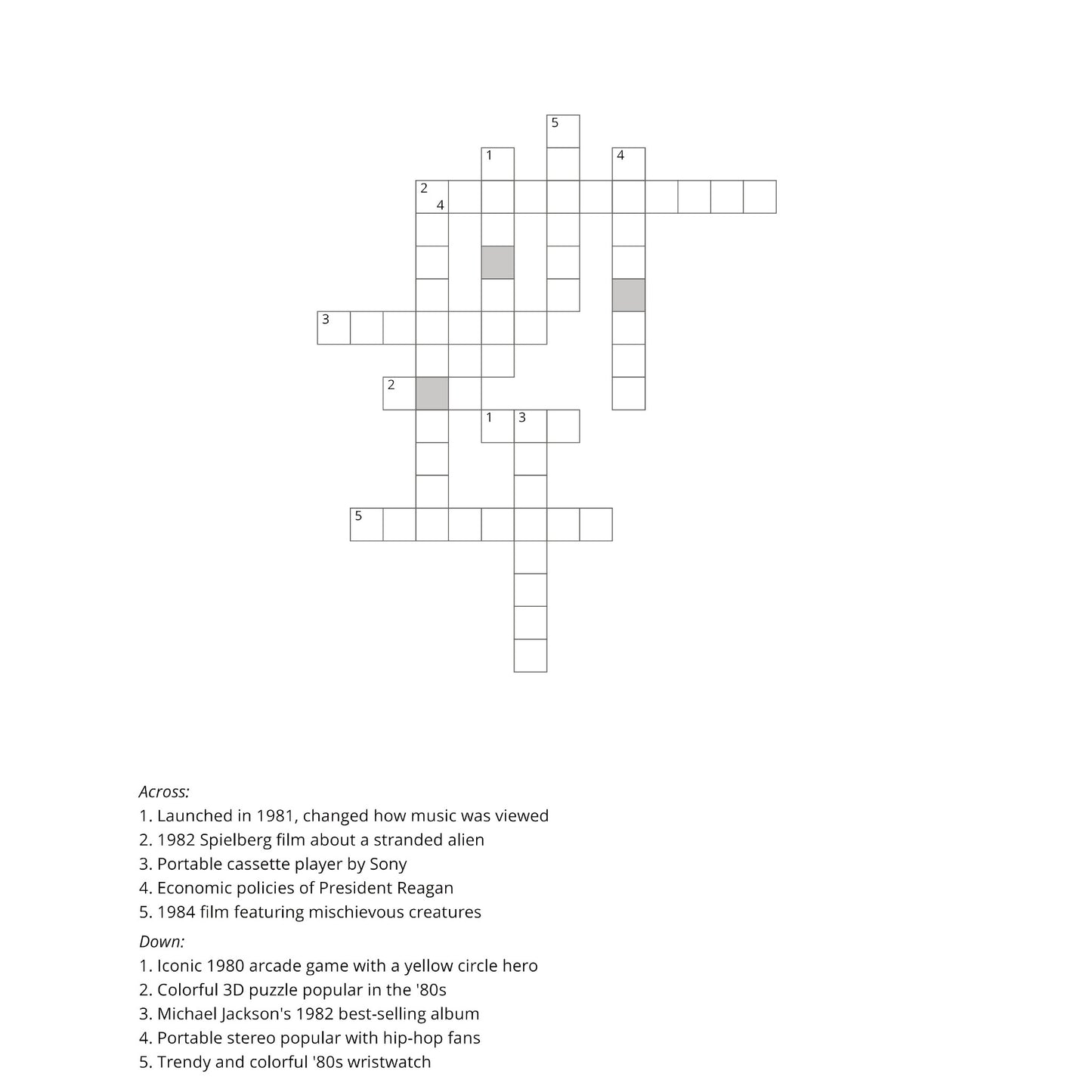 Be Entertained Book II Crossword Puzzle