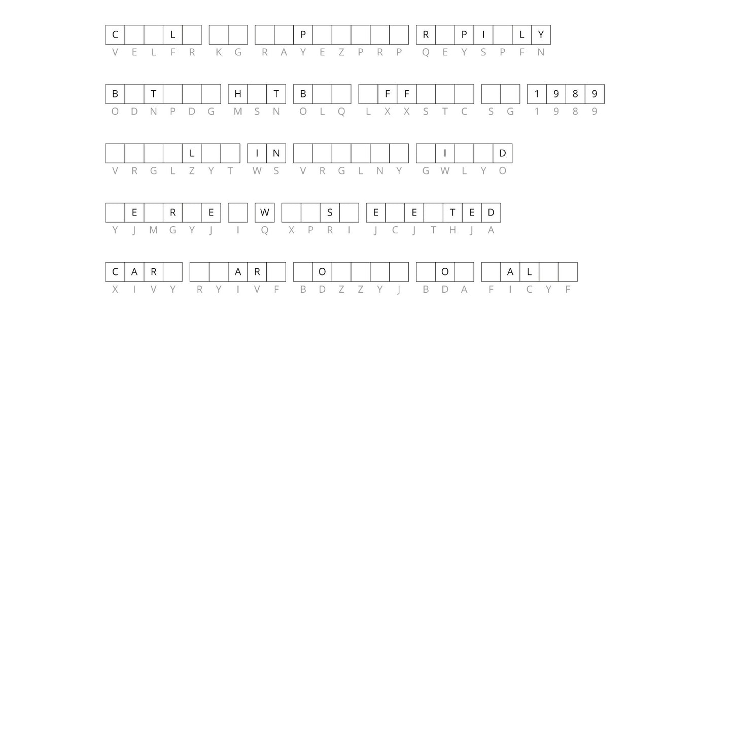 Be Entertained Book II Cryptogram