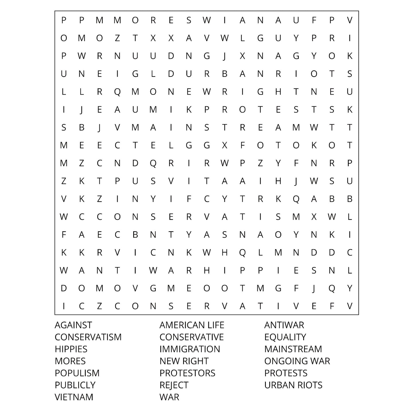 Be Entertained Book I Word Search