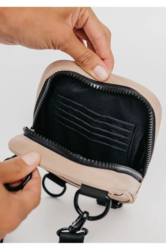 Beige Jet Crossbody Sling Inside view