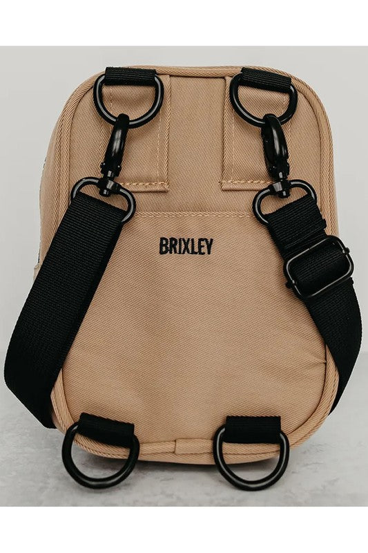 Beige Jet Crossbody Sling Straps Showing Back view