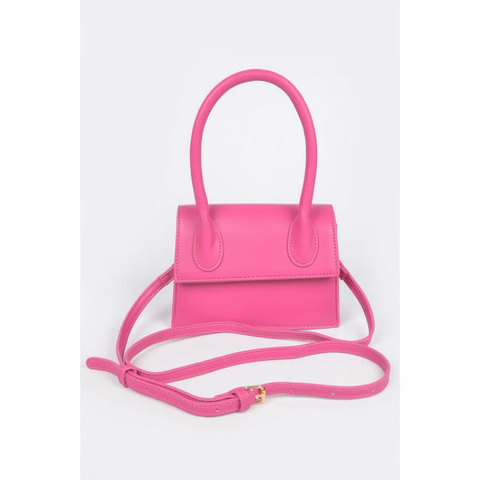 Faux Leather Top Handle Bag
