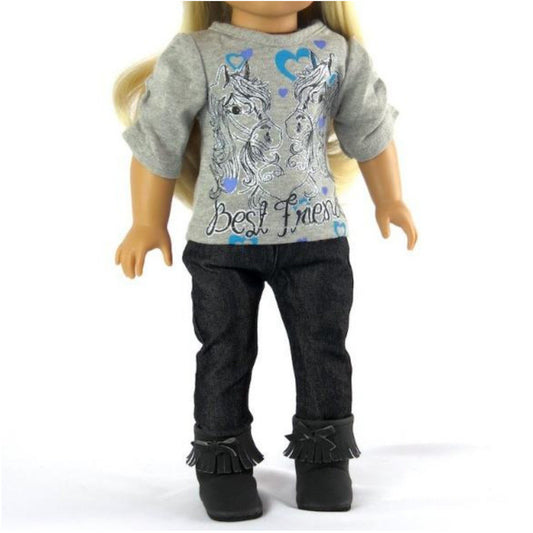 Best Friends Horse Pants Set for 18-inch dolls with doll Front view