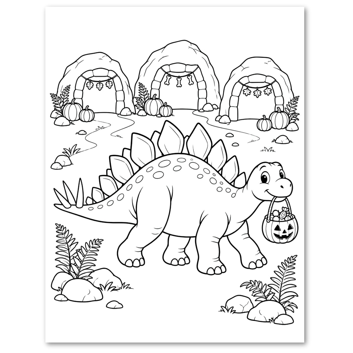 Halloween Dinosaur Discovery Coloring Book for Kids | Ages 4–8