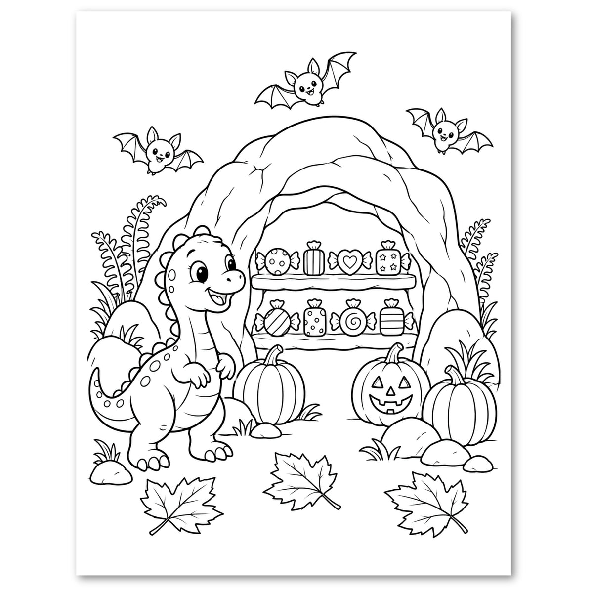 Halloween Dinosaur Discovery Coloring Book for Kids | Ages 4–8