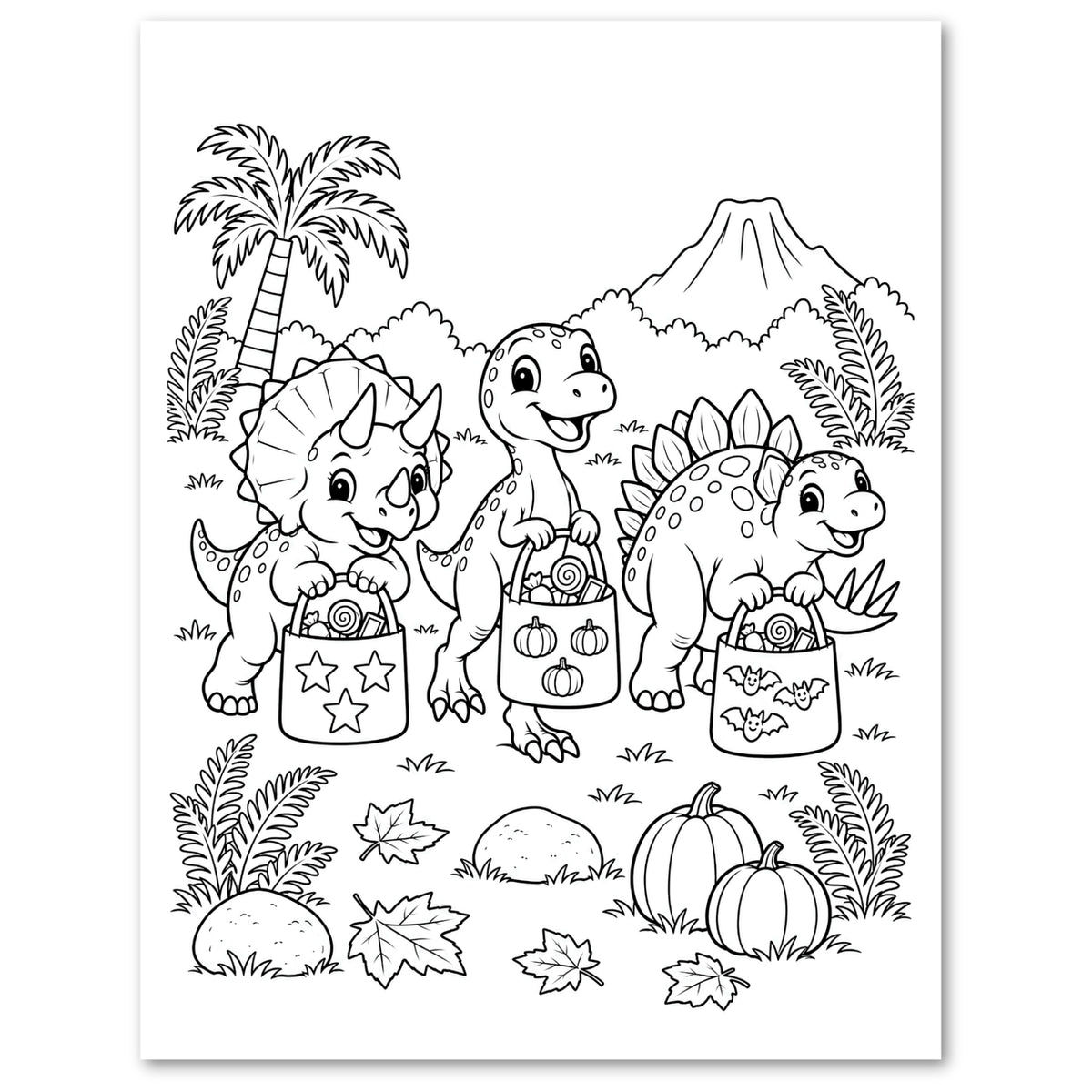 Halloween Dinosaur Discovery Coloring Book for Kids | Ages 4–8