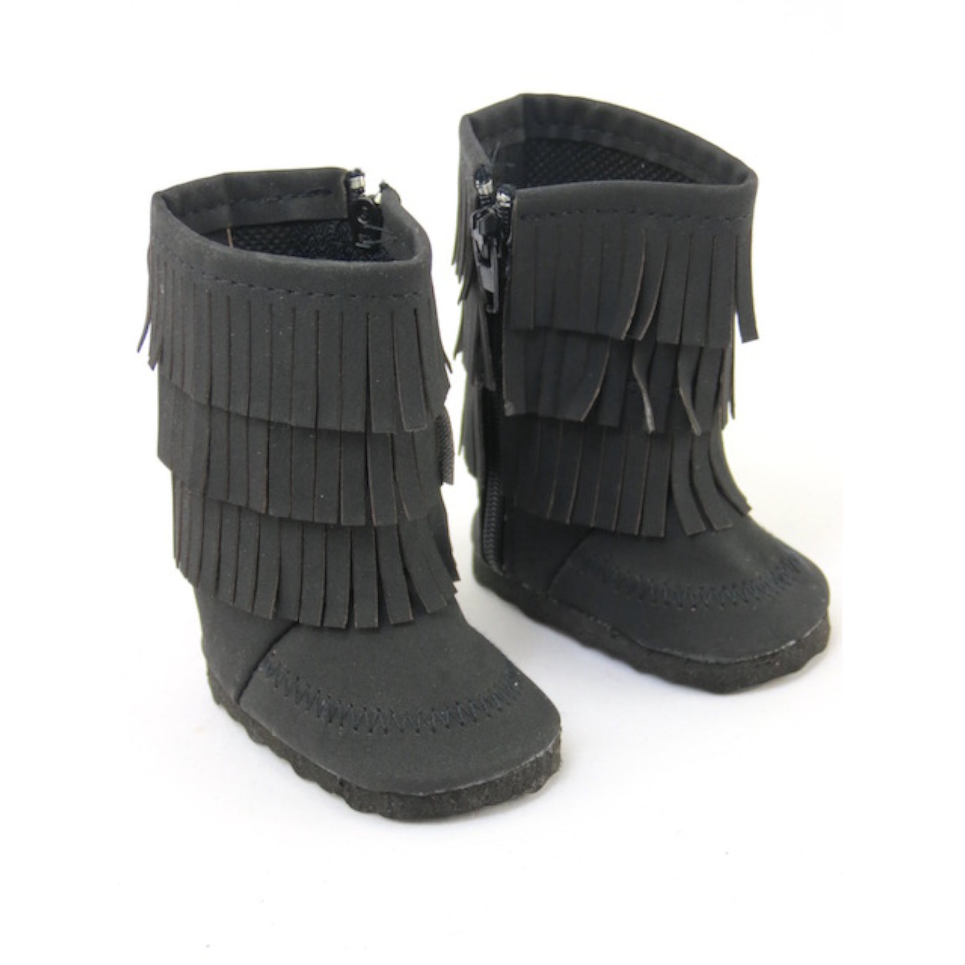 Black Fringe Boots for 18-inch dolls