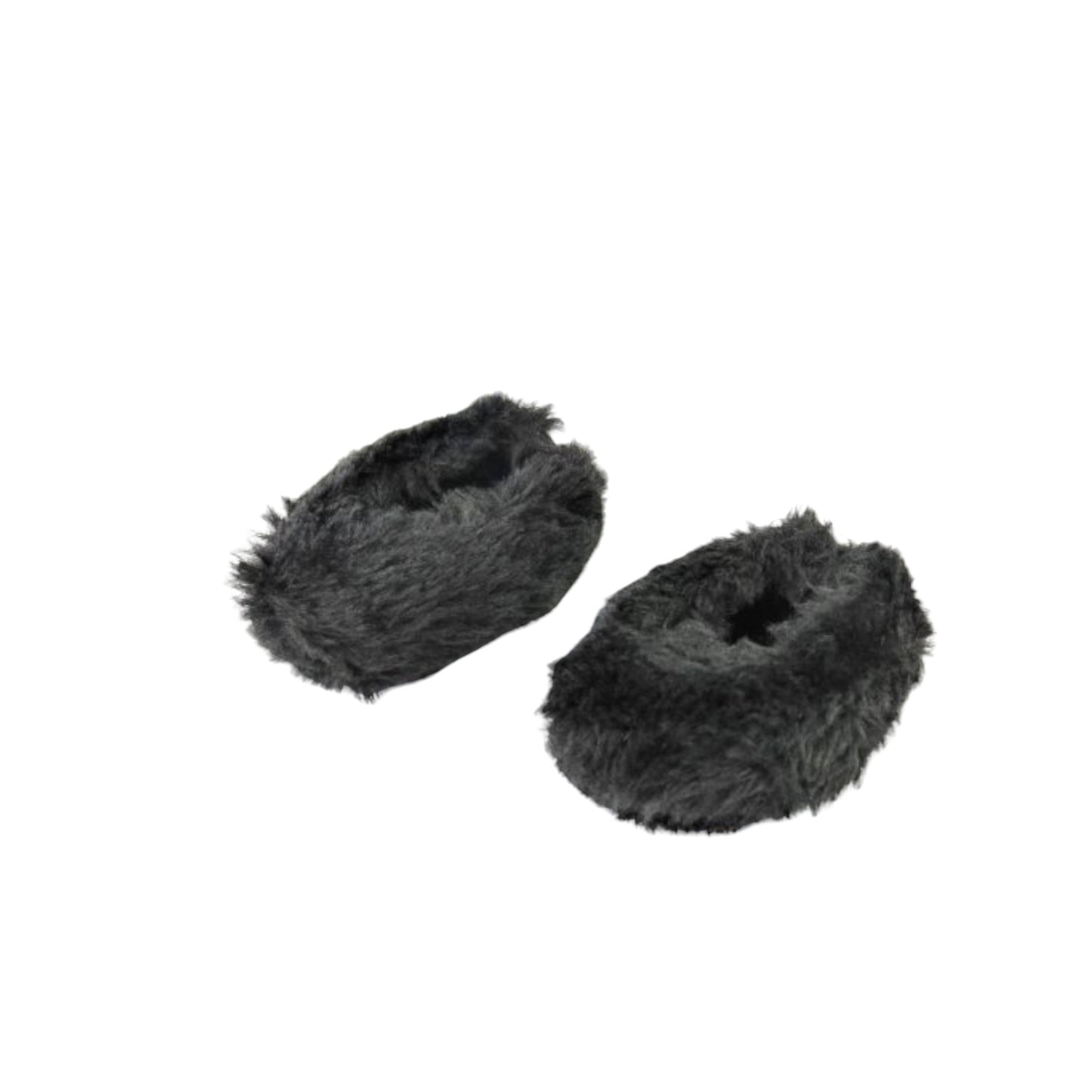 Black Fuzzy Slippers for 14 1/2-inch dolls