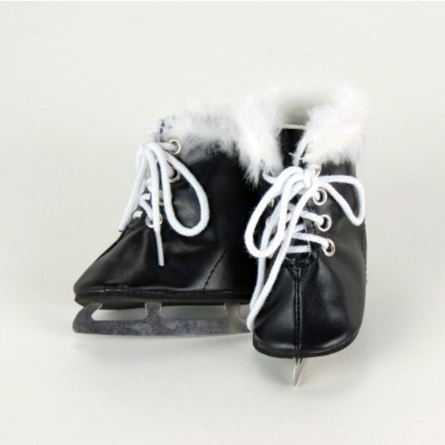 Black Ice Skates for 18-inch dolls Front and Side View
