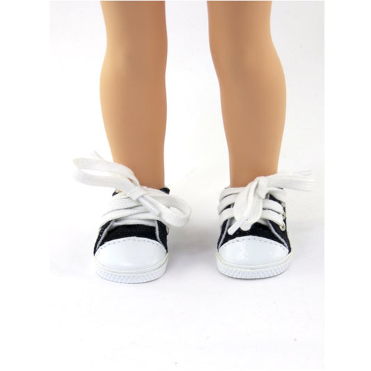 Blsck Low Cut Sneakers for 14.5 inch Dolls with Doll