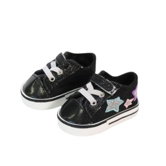 Black Sparkle Sneakers for 18-inch dolls