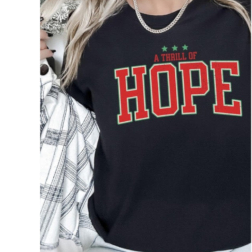 Black A Thrill of Hope Graphic Tee