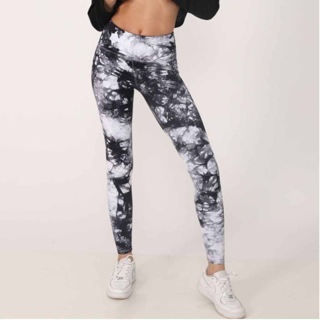 Black Dani Tie Dye Leggings Front view