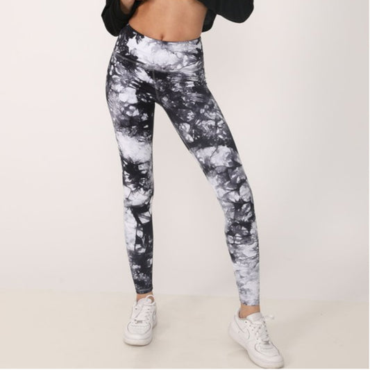 Black Dani Tie Dye Leggings Front view