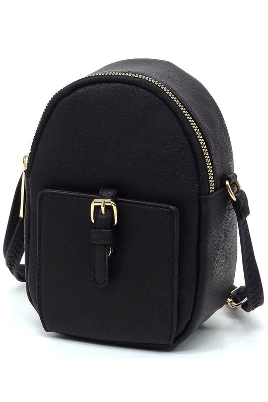 Black Fashion Buckle Mini Crossbody Bag  Side view
