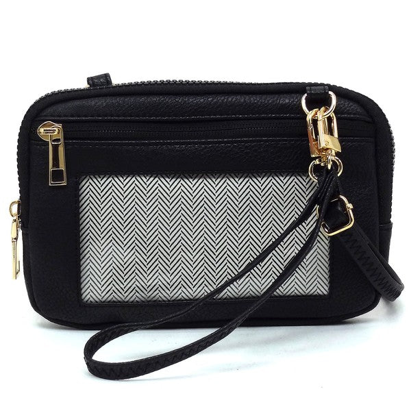 Black Fashion Cell Phone Crossbody Bag Clutch