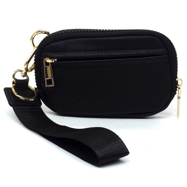 Black Fashion Pouch Wallet Wristlet Front view