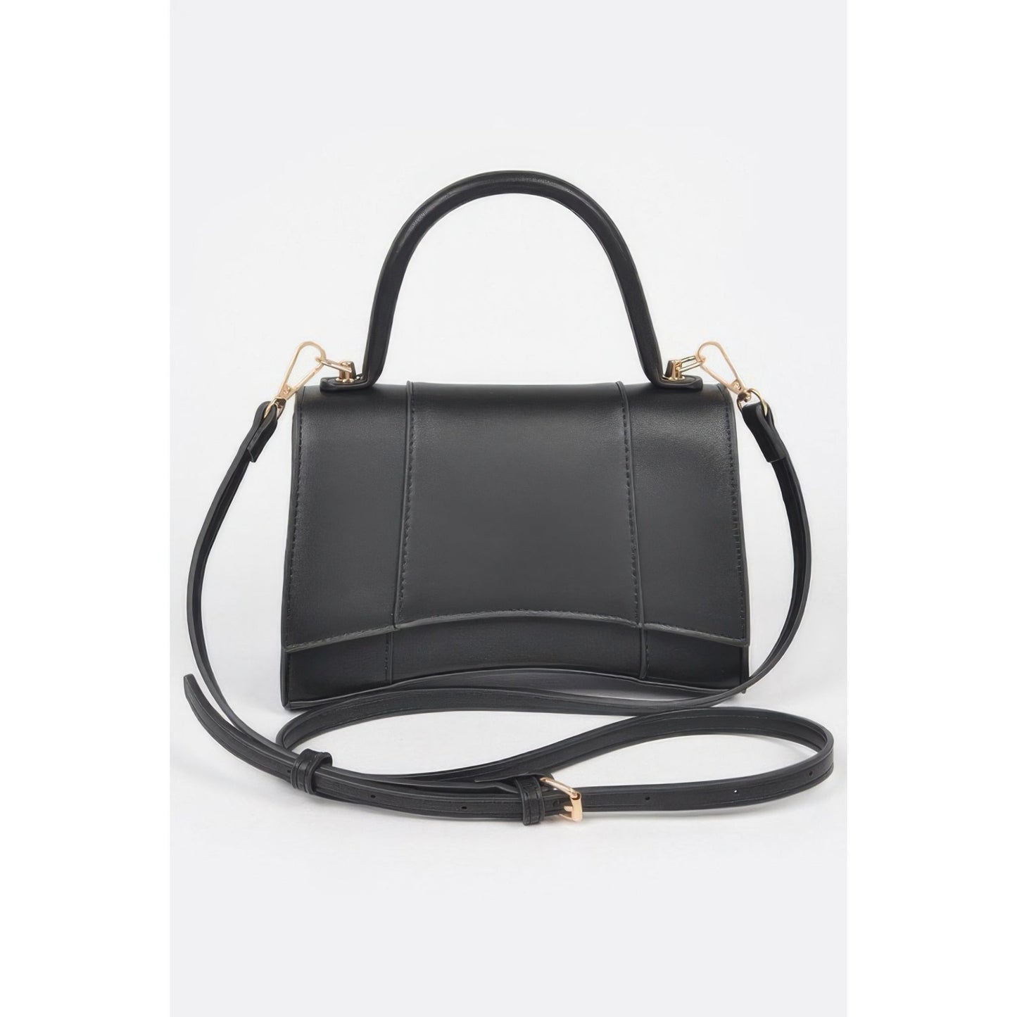 Faux Leather Top Handle Bag