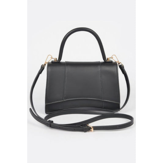 Faux Leather Top Handle Bag