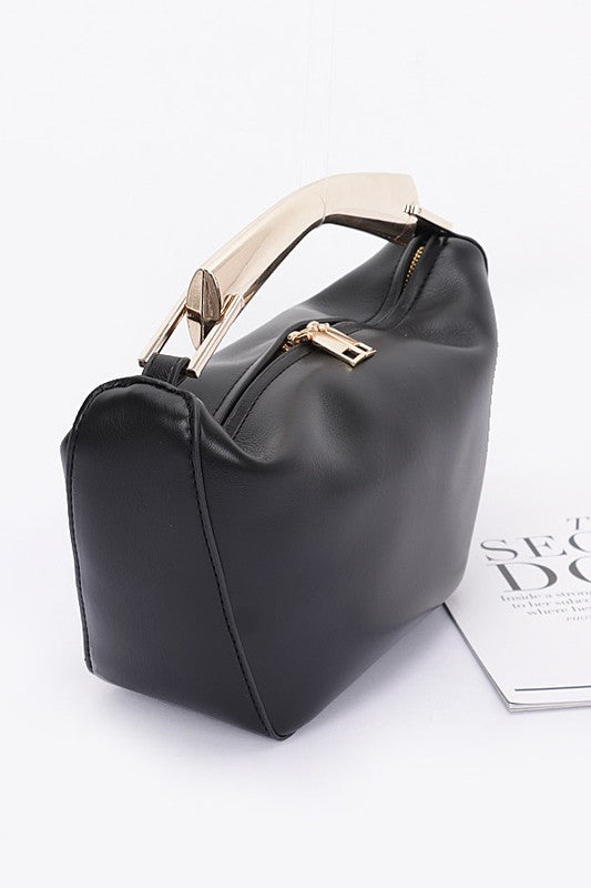 Black Gold Bar Handle Iconic Swing Bag Side view