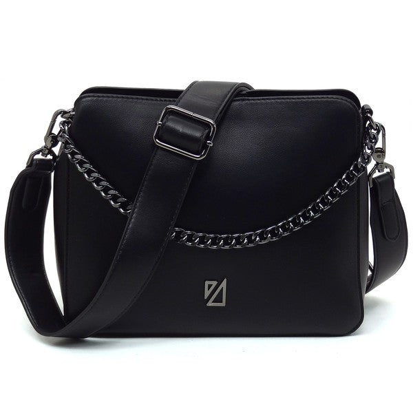 Black IZA CO Chain Link Crossbody Bag