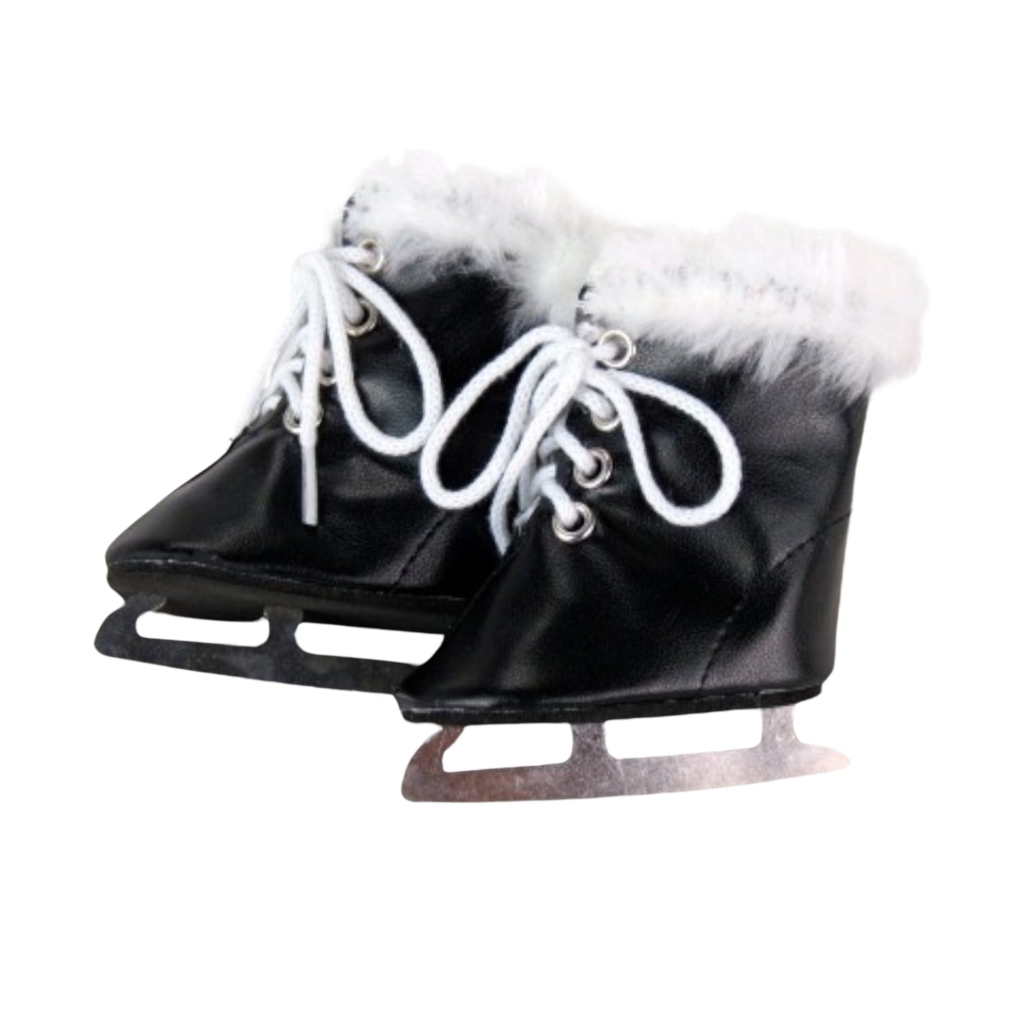 Black Ice Skates for 18-inch dolls Side view