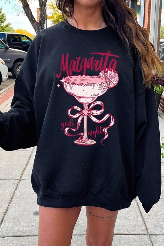 Black Margarita Girls Night Graphic Sweatshirt