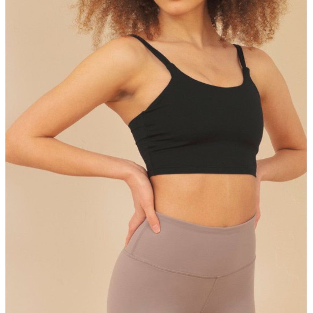 Black Naomi Double Strap Sports Bra Front view