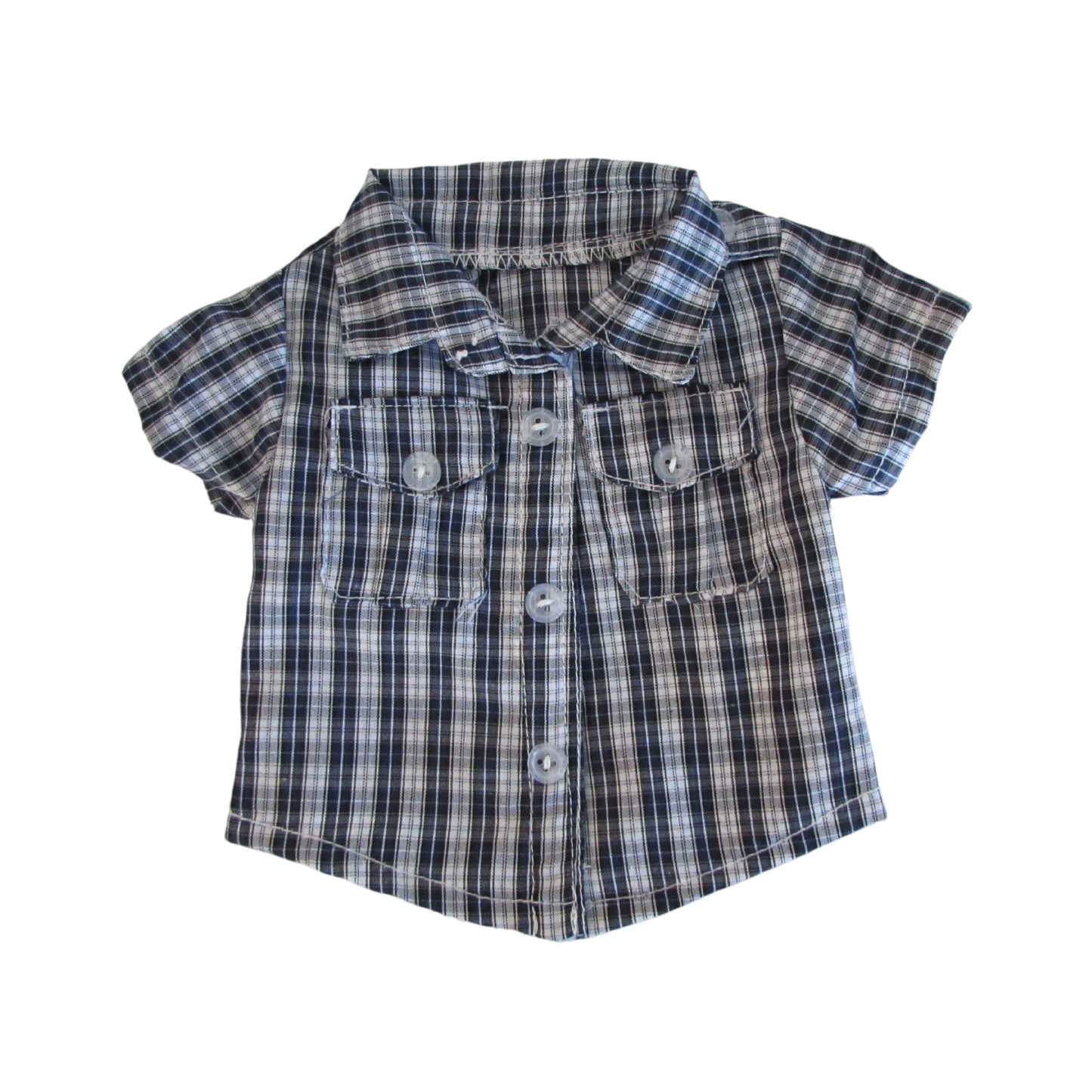 Black and Blue Plaid Shirt for 18-inch dolls Flat