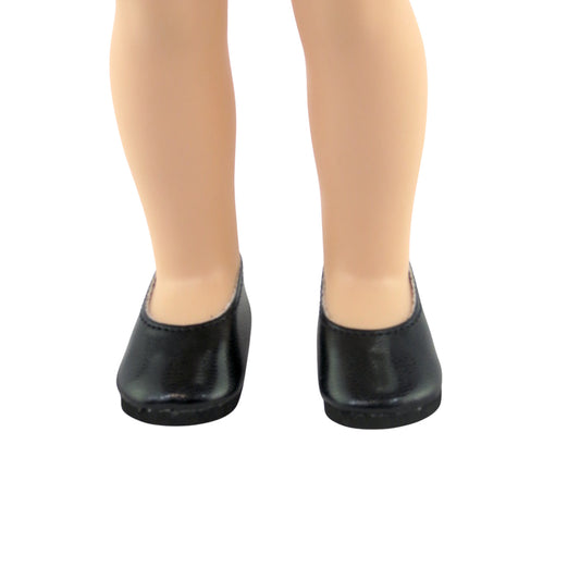 Black Slip-On Shoes for 14 1/2-inch dolls with doll