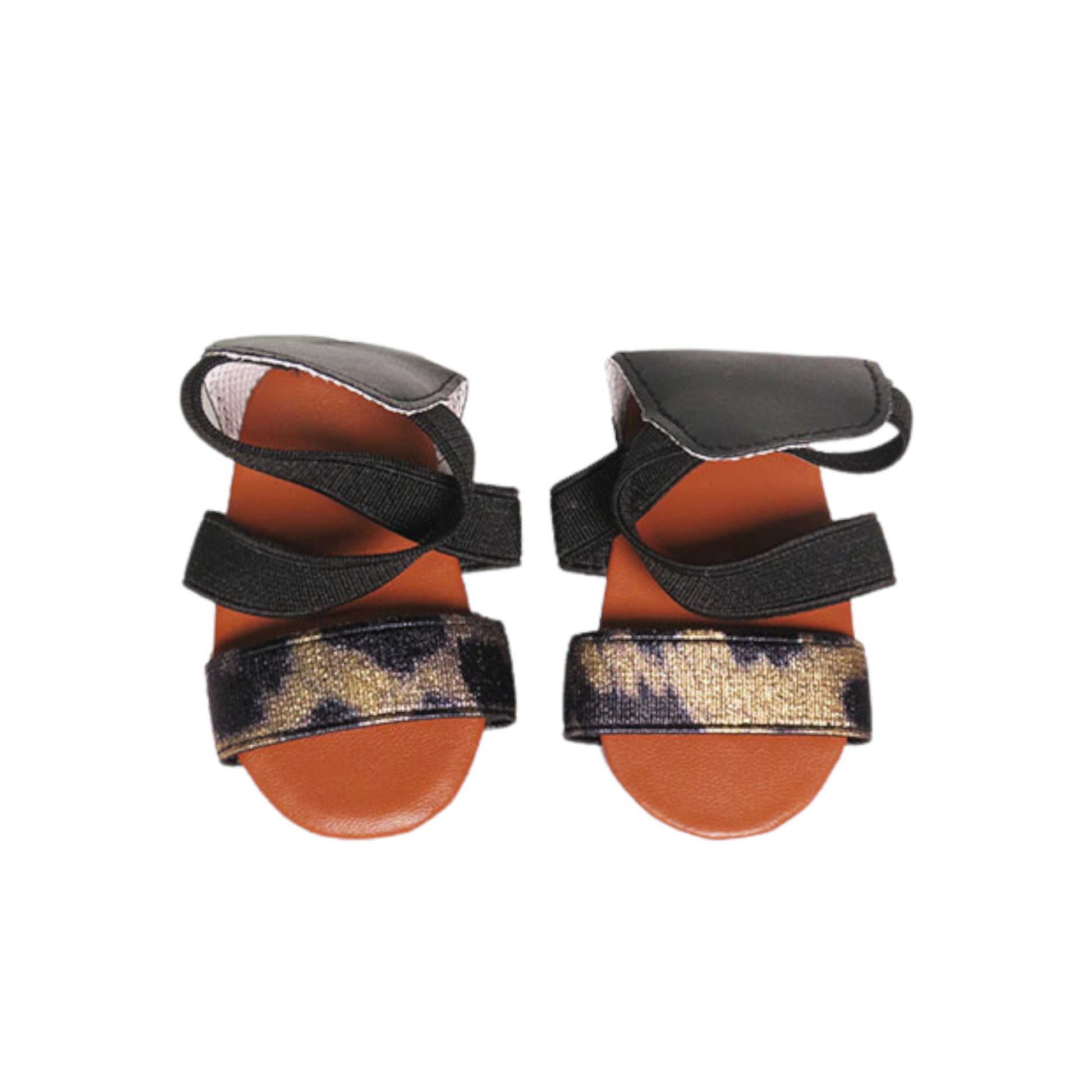 Black and Gold Sandals for 18-inch dolls