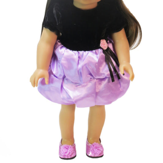 Black and Purple Dress for 18-inch dolls with doll
