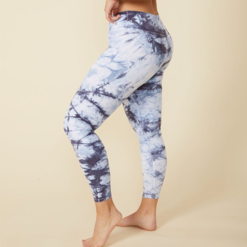 Blue Dani Tie Dye Leggings Side view