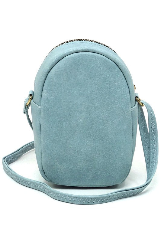Blue Fashion Buckle Mini Crossbody Bag  Back view