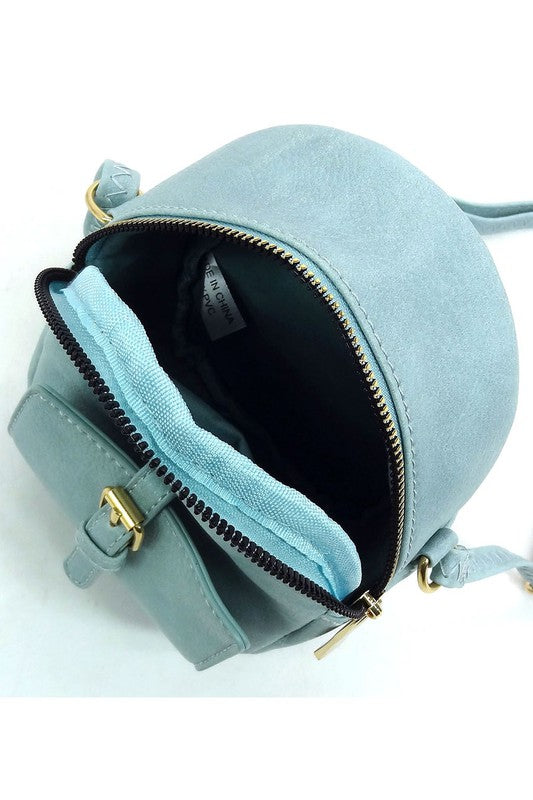 Blue Fashion Buckle Mini Crossbody Bag  Interior view