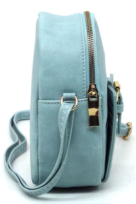 Blue Fashion Buckle Mini Crossbody Bag Right Side view