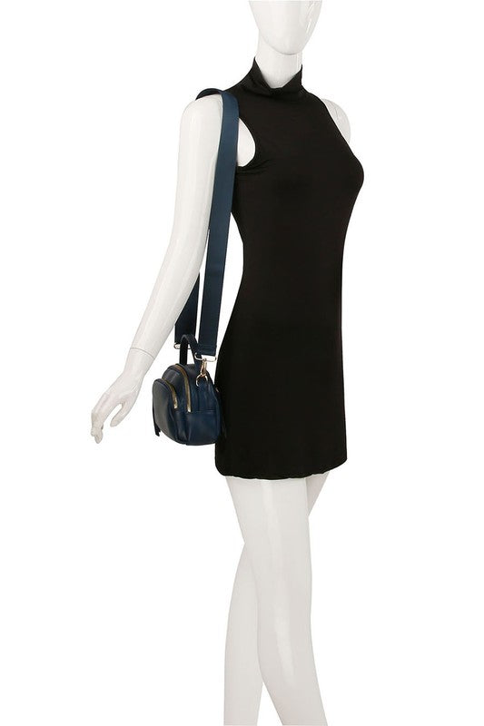 Blue Fashion Top Handle Crossbody Bag on Mannequin