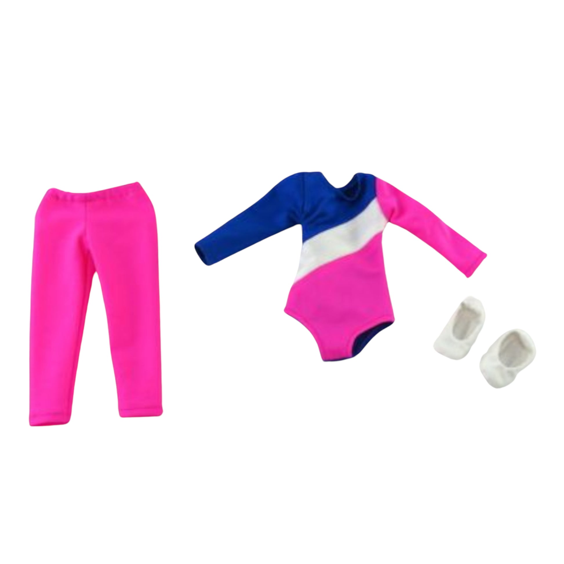 Blue, White, and Hot Pink Gymnastics Set for 14 1/2-inch dolls