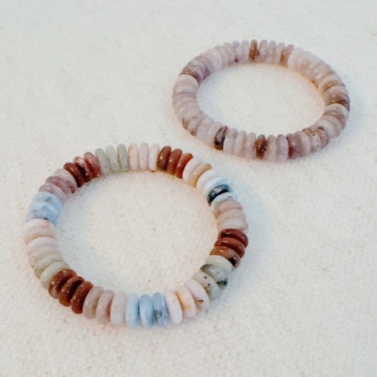 Blush Earthy Canyon Natural Stone Stretch Bracelets
