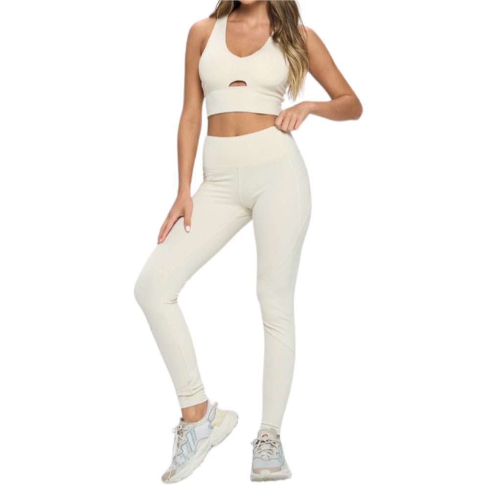 Bone Two Piece Active Wear Set Front view