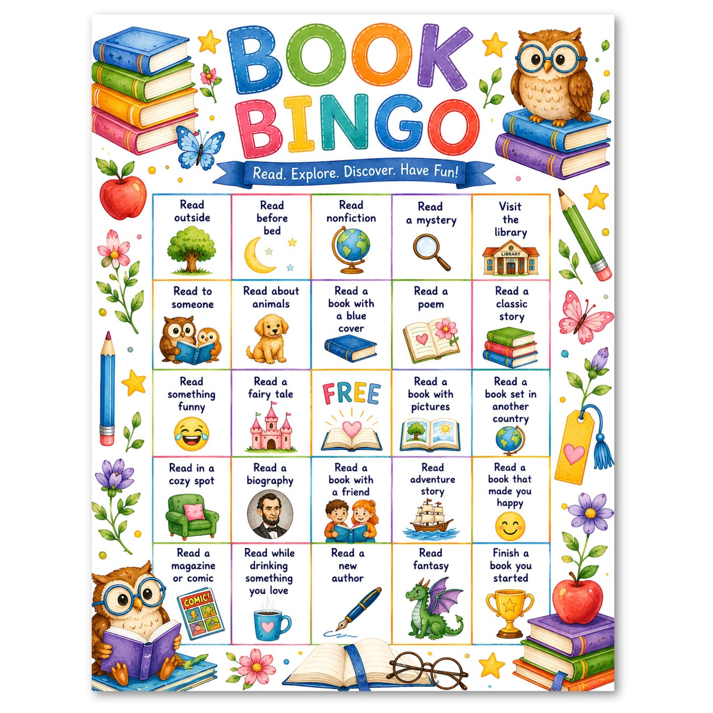 Book Bingo Printable