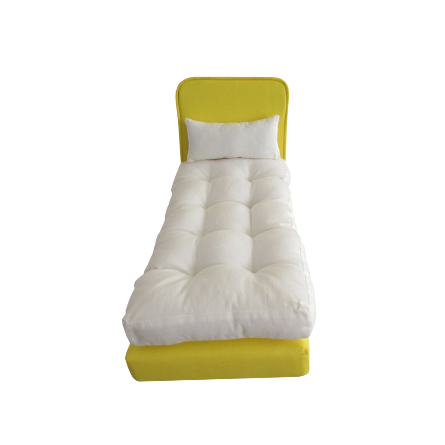 Bright Yellow Doll Bed for 11 1/2-inch and 12-inch dolls Front View