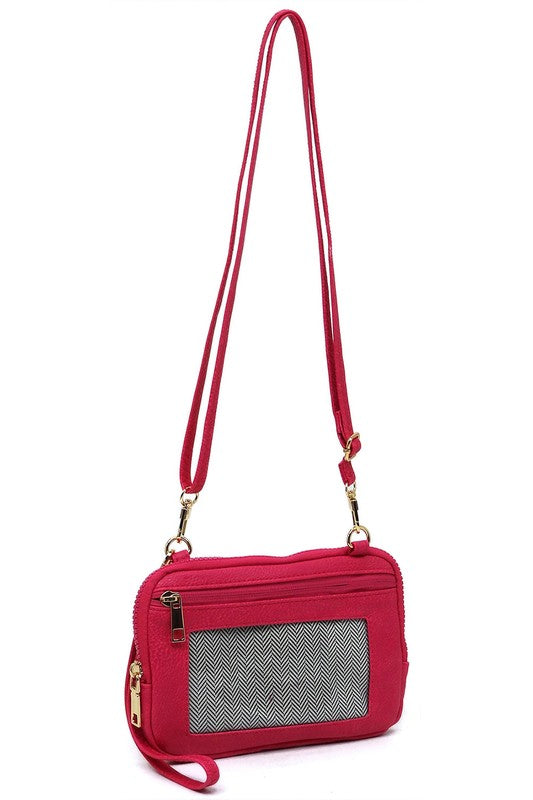 Bright Pink Fashion Cell Phone Crossbody Bag Clutch Hanging