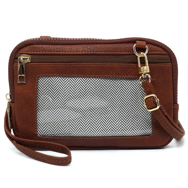 Brown Fashion Cell Phone Crossbody Bag Clutch