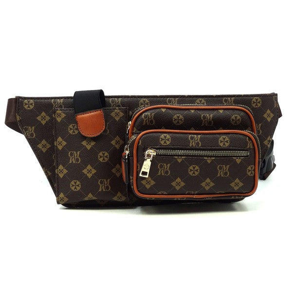 Brown Tan CM Monogram Fanny Bag Waist Bag Front view