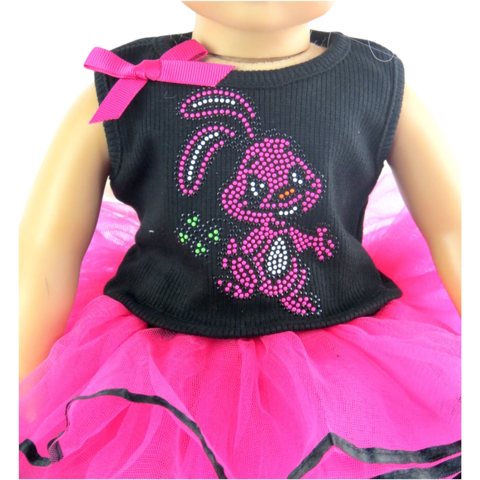 Bunny Tutu Easter Outfit for 18-inch dolls with doll Up Close