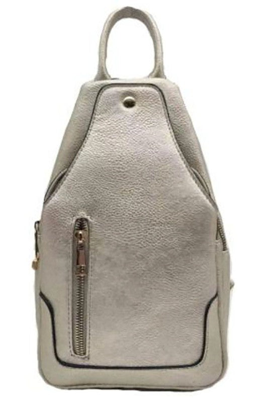 Champagne Fashion Sling Backpack Front view