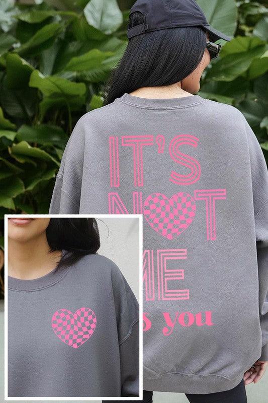 Charcoal It's Not Me, It's You Fleece Sweatshirt Size Chart